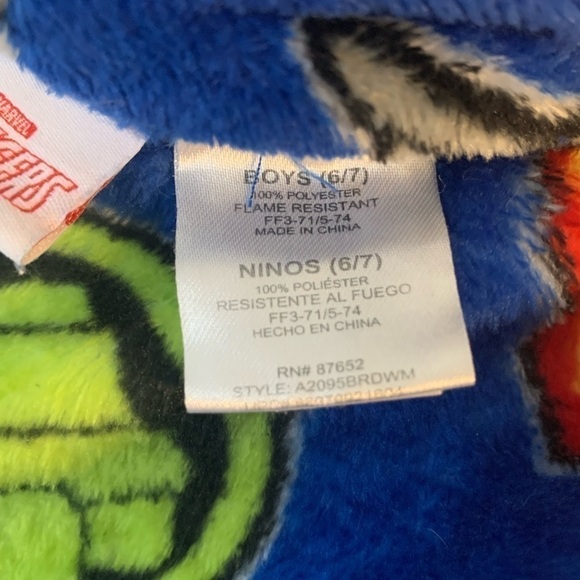 Avengers Boys Girls Robe 6-7 Blue yellow green red polyester Comics Marvel Super - Picture 3 of 6